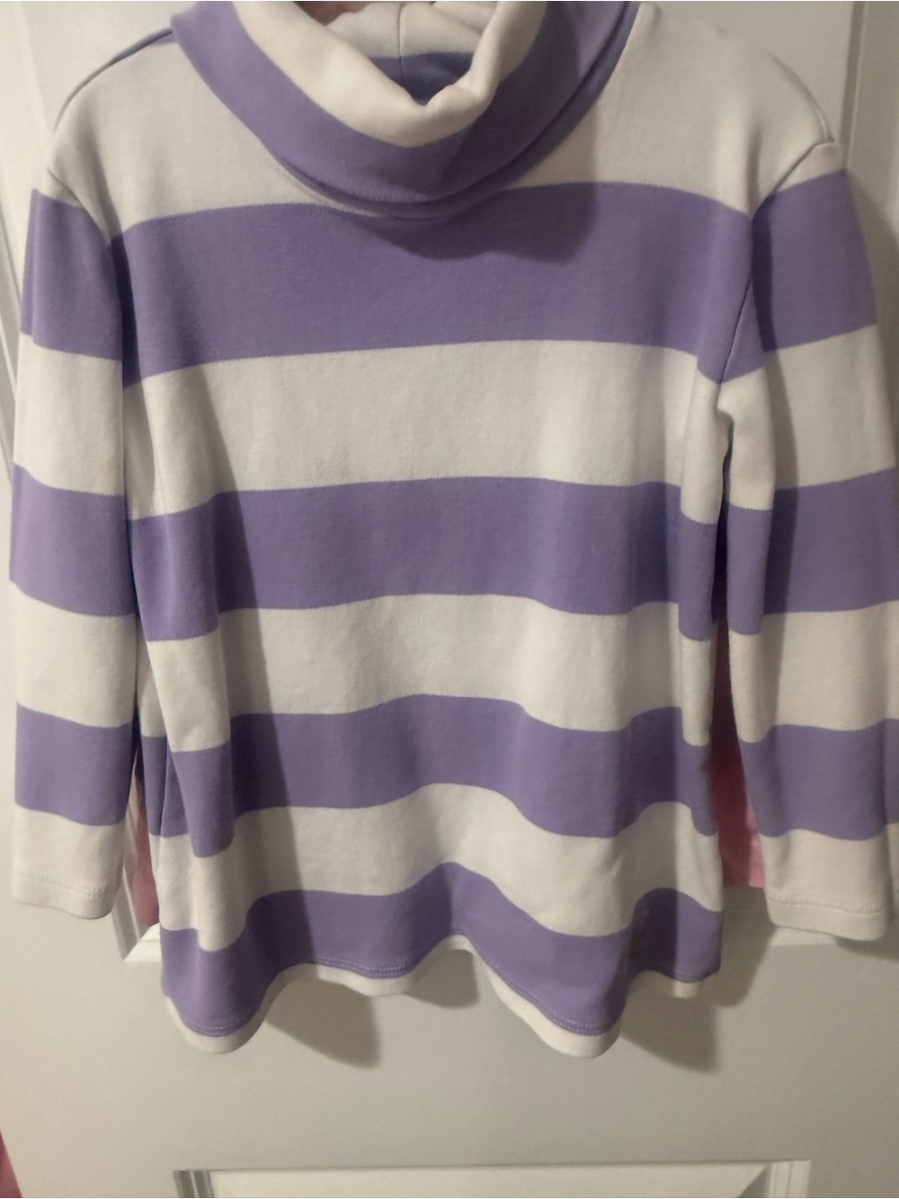 💜 The Beaufort Bonnet Company Lavender Stripe Turtleneck Sweater Pink Skirt